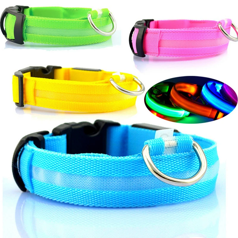 Nylon LED Dog Collar with USB Charging - Safety Night Light Anti-Lost Luminous Collar for Pet Accessories image 3