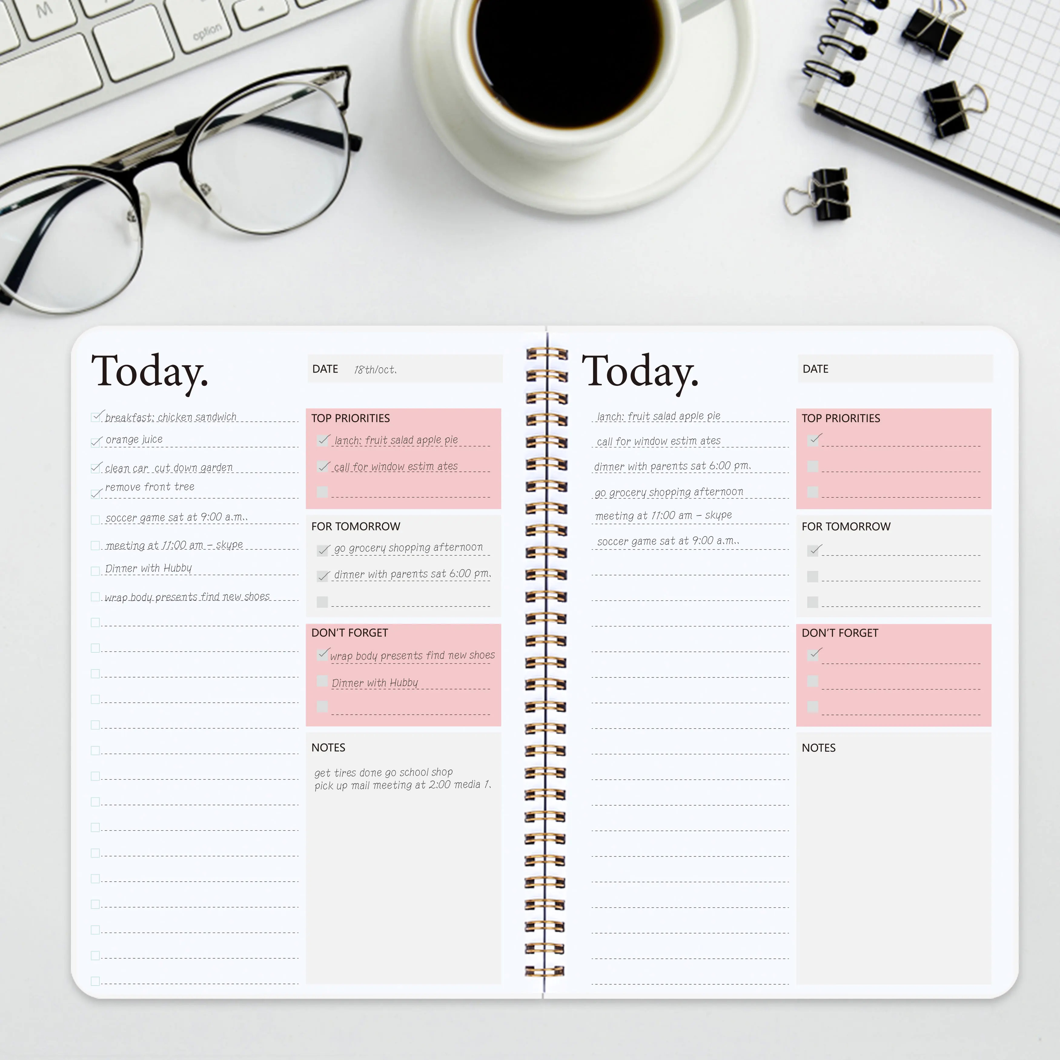 

A5 Daily Weekly Planner Agenda Notebook Undated To Do List Journal Transparent Cover Schedule Diary Record Life Stationery Gifts