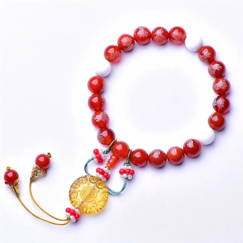 Qing Dynasty Same Style Bracelet of Queen Natural Clear Crystal 18 Eighteen Beads Prayer Women's Accessories Wholesal | Украшения и