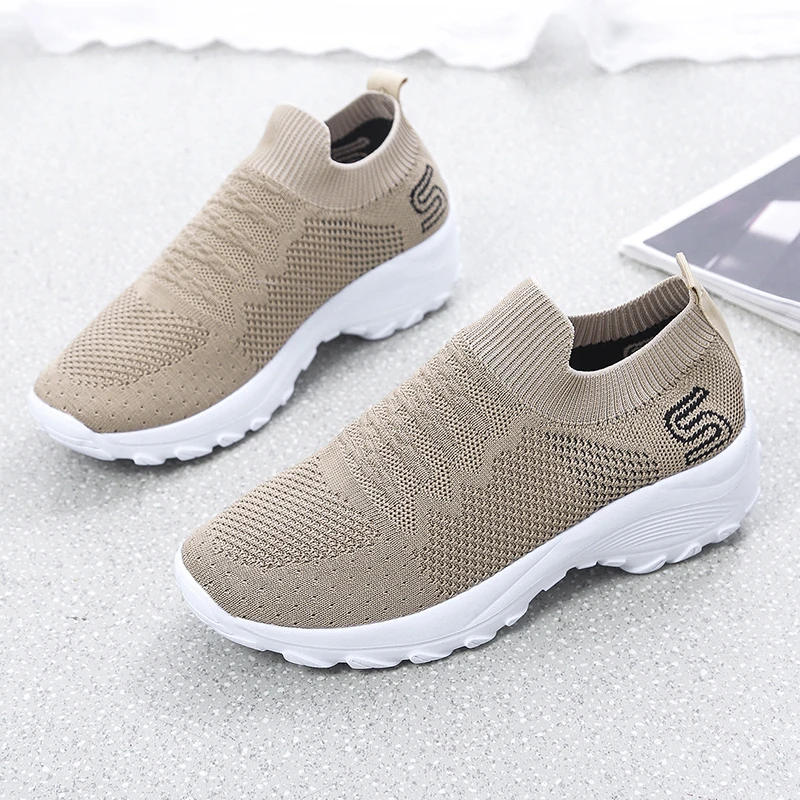 

Women's Flats Shoes Breathable Casual Sneakers Woman 2021Comfortable Female Loafers Lightweight Socks Walking Shoes Women Shoes