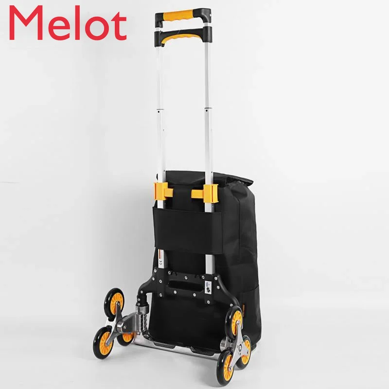 

High-End Luxury Portable Hand Buggy Special Bag Shopping Cart Shopping Cart Step-Climbing Stroller Laundry Basket Foldable
