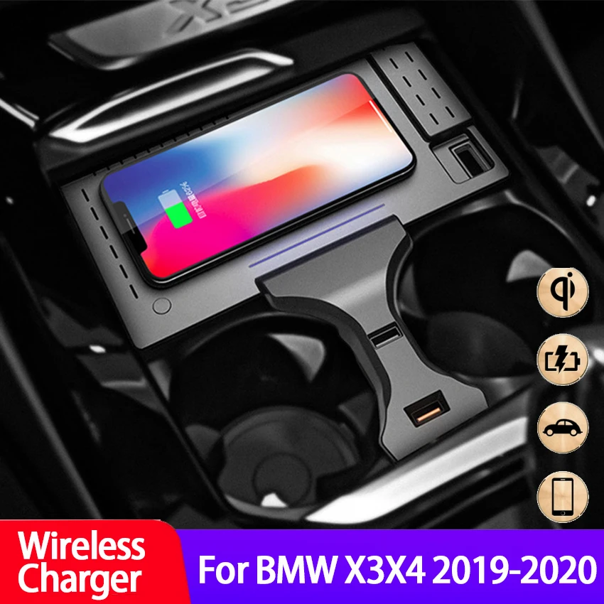 

Автомобильный Беспроводной Зарядное устройство специальный мобильный телефон 15 Вт быстрой зарядки для BMW X3 X4 2019-2020 внутренняя Конфигурация...