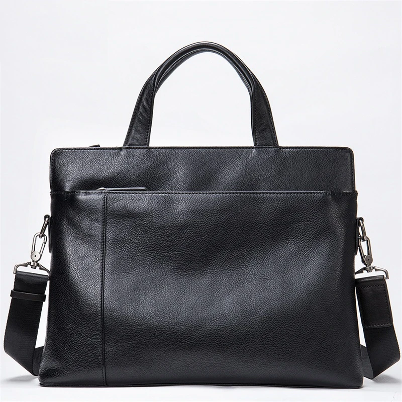 New Men's Genuine Leather Briefcase Male Business Laptop Handbags Designer Crossbody Shoulder Bag Cowhide Notebook Messenger Bag