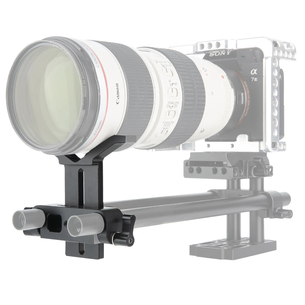 NICEYRIG Camera Long Lens Support Height Adjustable for Telephoto on 15mm Rods Universal Follow Focus | Электроника