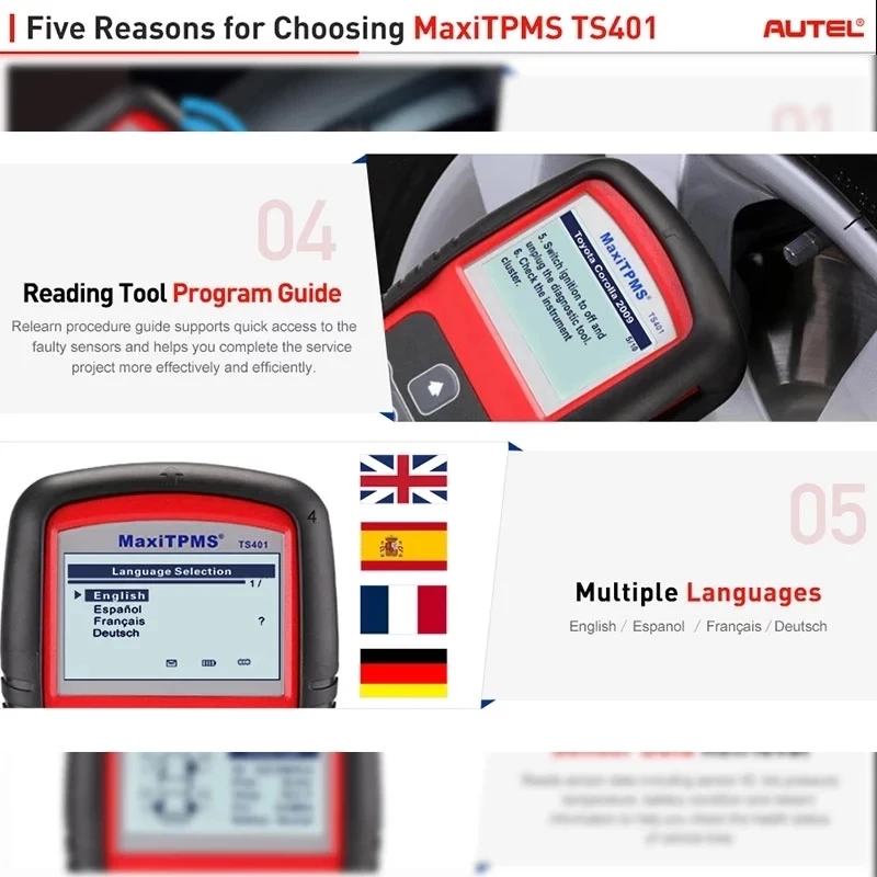 Autel MaxiTPMS TS401 система мониторинга давления в шинах OBD2 TPMS диагностический сканер
