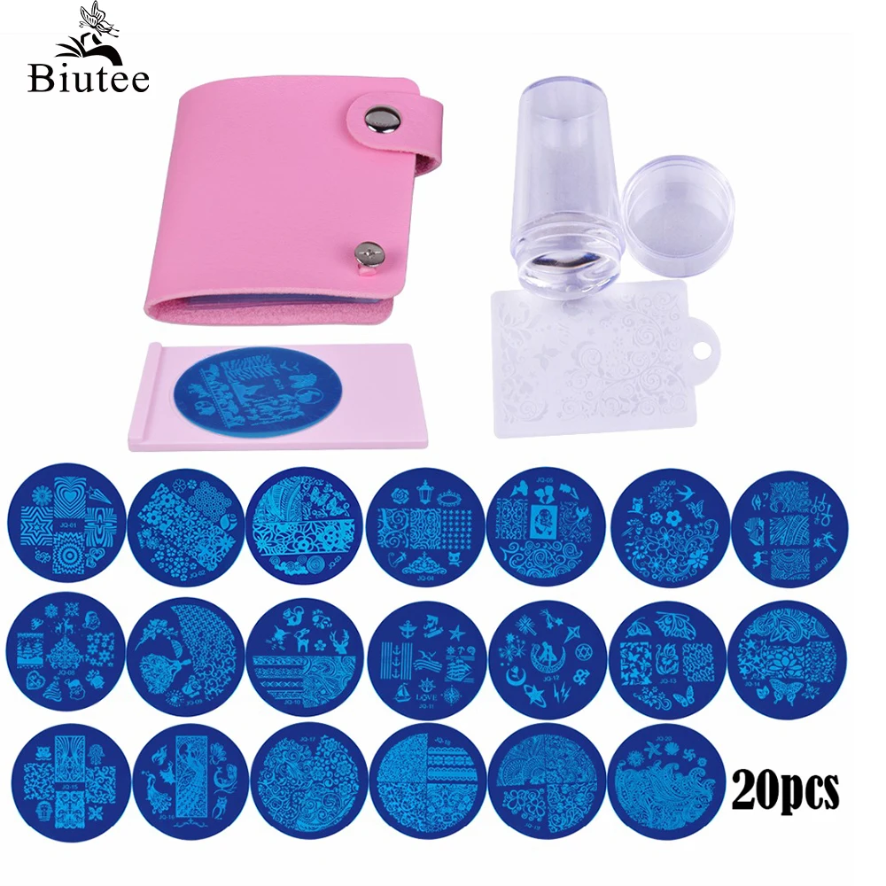 Biutee 20 шт./компл. кружева цветок ногтей штамповки шаблон из нержавеющей стали