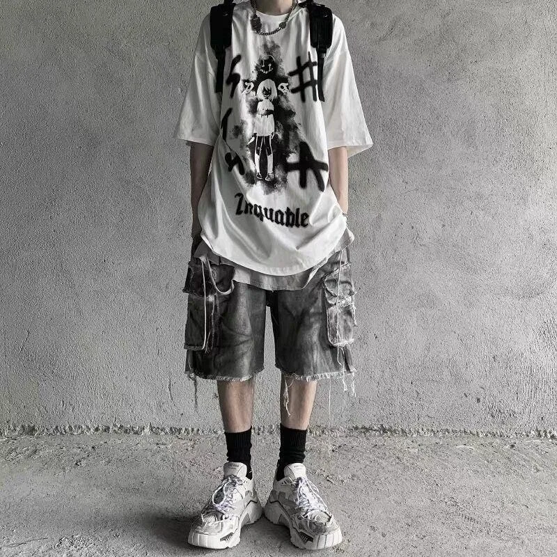 

Cartoon T Shirt Graffiti Printed Tshirt Men Shirt Short Sleeve Korean Plus Size Clothing Summer 2020 Couples T Shirts Matching