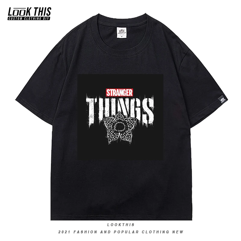 

2021 Stranger Things Letter Print Women's T-shirt Y2k Cool Loose T-shirts Street Short Sleeve Summer Tops Girl Oversized T-shirt