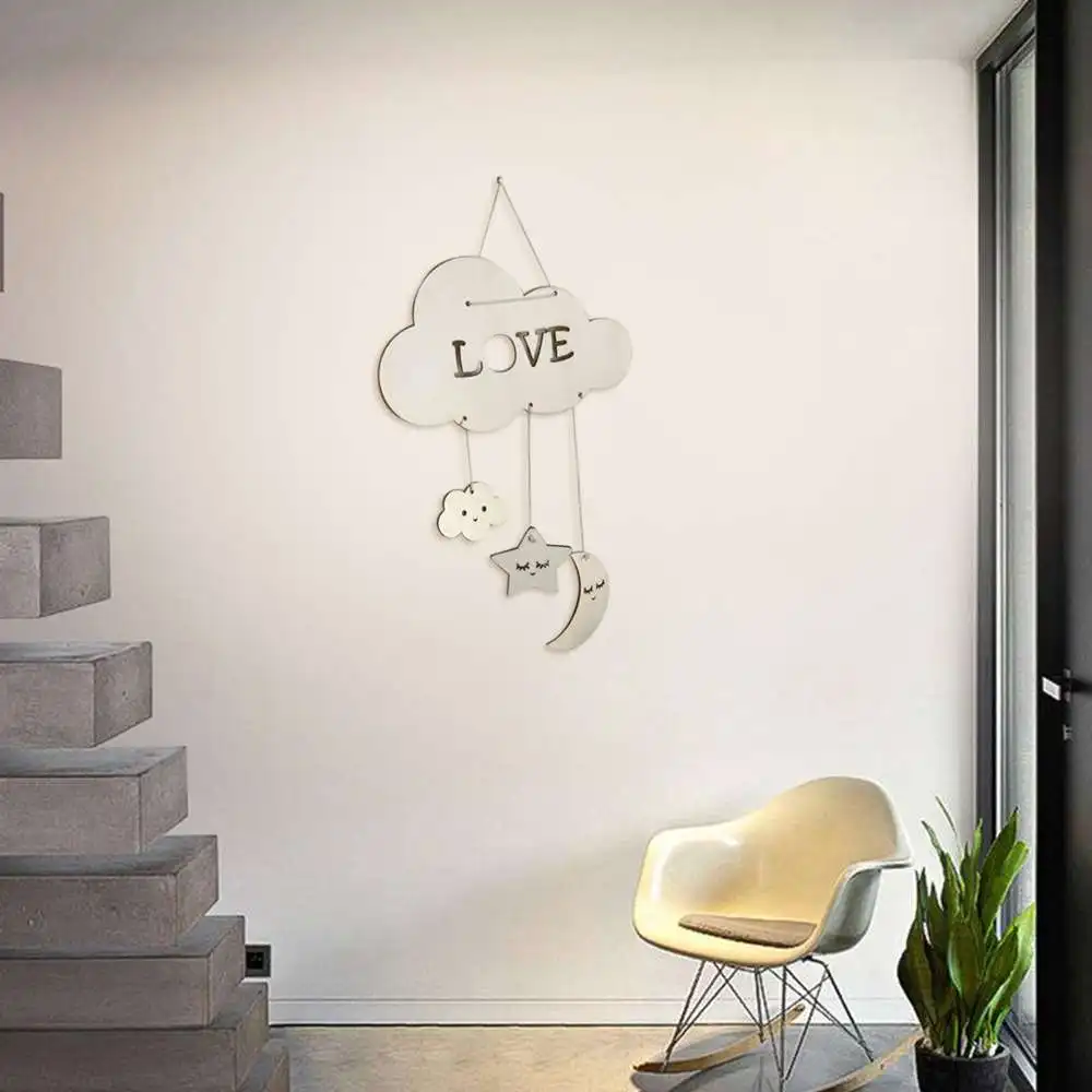 

Nursery Decor Children's Room Decor Baby Room Wooden Cloud Star For Boys Girls