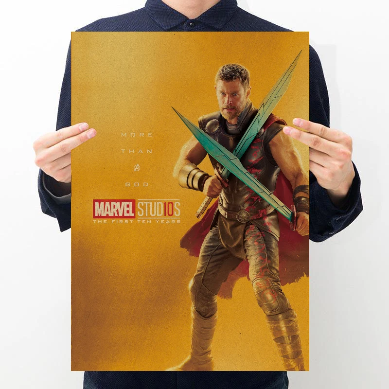 

Thor Wall Stickers Marvels Poster Vintage Retro Kraft Paper Wall Painting Bedroom Decoration Paintings Aesthetic Room Decor Art