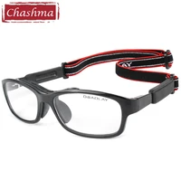 sport style trend eyeglasses frames men tr90 flexible light football myopia glasses with rope optical basketball spectacles