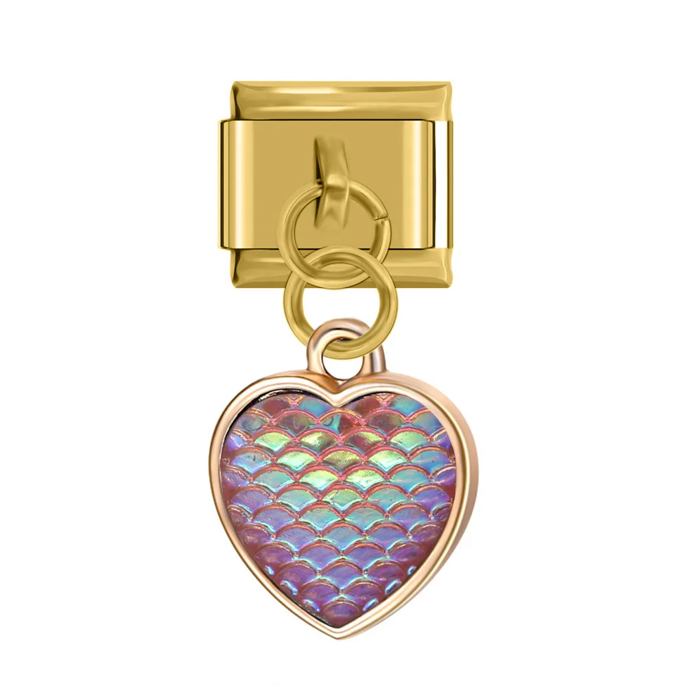 Hapiship 2019 оригинальная Маргаритка Золотое сердце рыбья чешуя Русалка итальянский