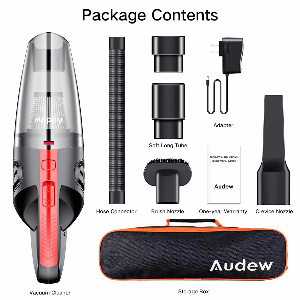 

AUDEW 120W 4000pa Handheld Cordless Vacuum Cleaner for Car Home Use HEPA Filter Mini Portable Rechargeable Wet Dry 2200mAh