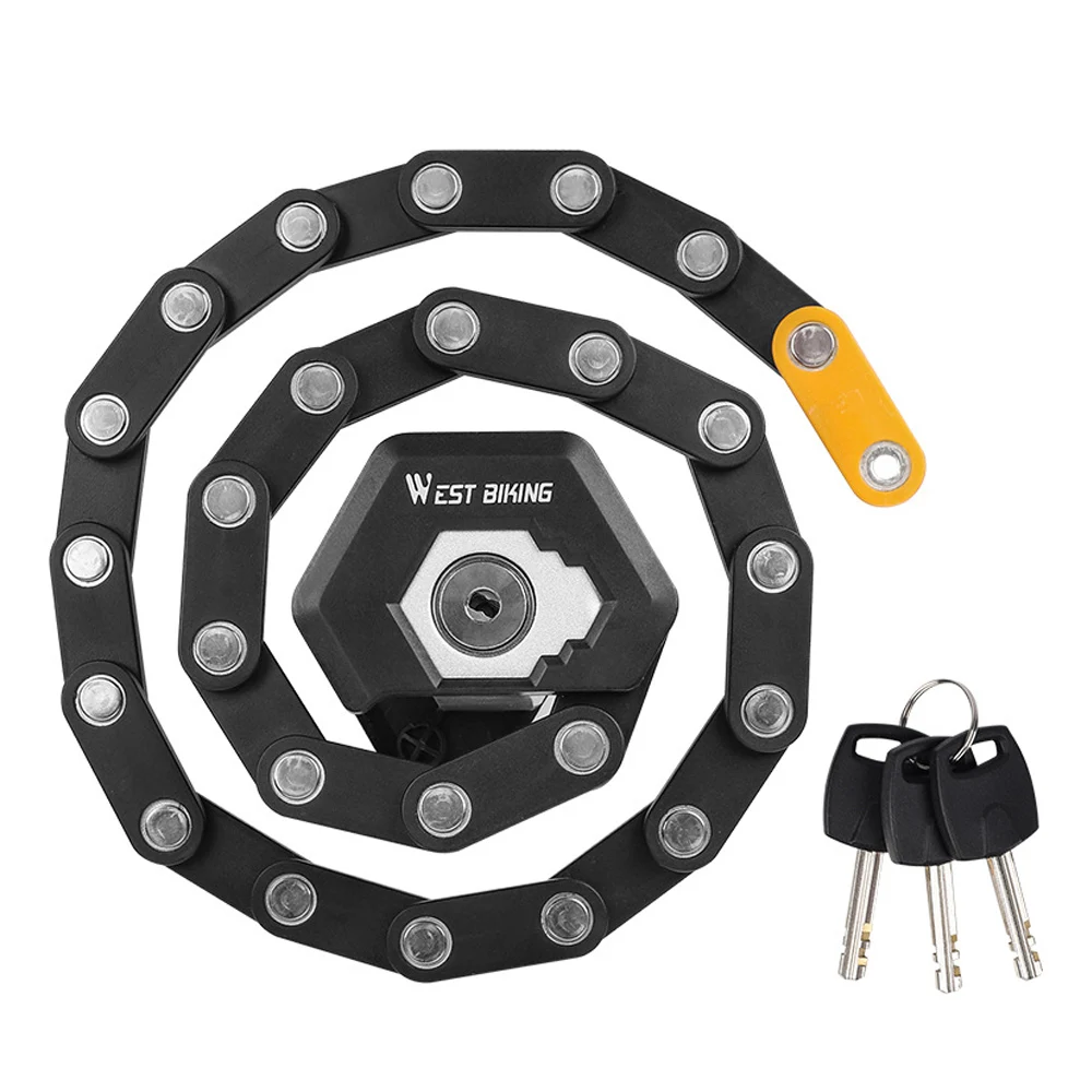 

WEST BIKING MTB Road Bicycle Hamburg Lock E-Bike Chain Lock Foldable High Security Anti-Theft Electric Scooter Folding Bike Lock