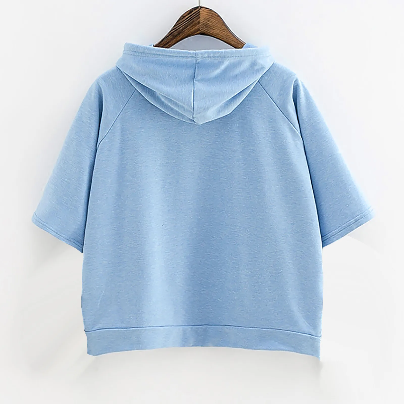 

Fashion Letter Blouse Shirt Pockets Loose Hooded Tops 2021 Summer Casual Ladies Tops Female Women Short Sleeve Blusas Pullover