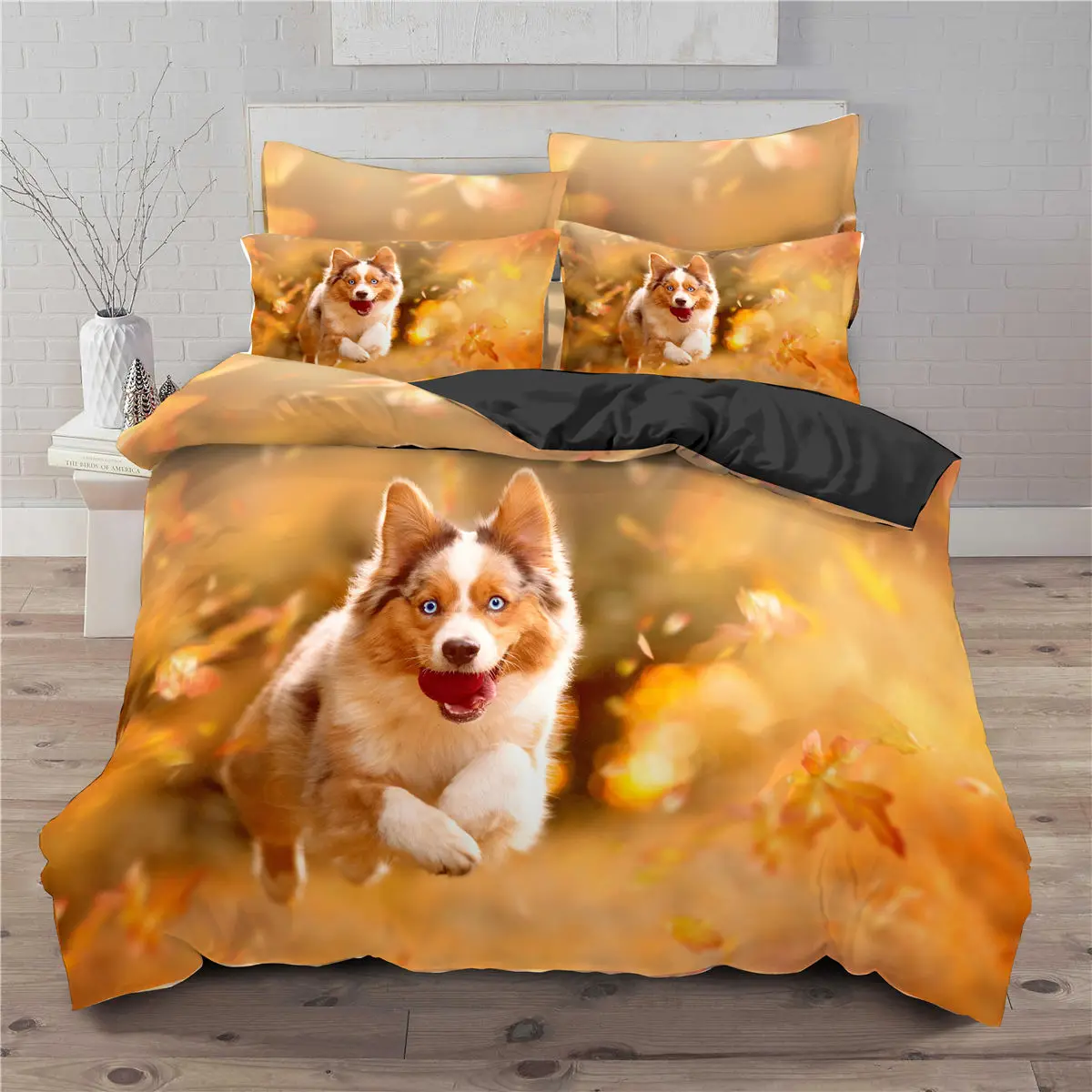 

Комплект постельного белья с 3D рисунком собаки, пододеяльники, наволочки, Королевский удобный комплект постельного белья, покрывало, симпа...