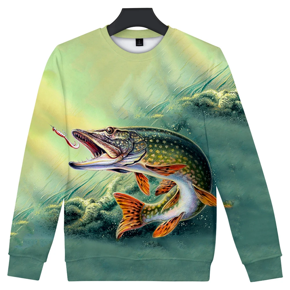 

Drop Ship Digital Fish 3D printing unisex casual O-neck long sleeve sweatshirt casual Harajuku streetwear clothes xxs-6xl