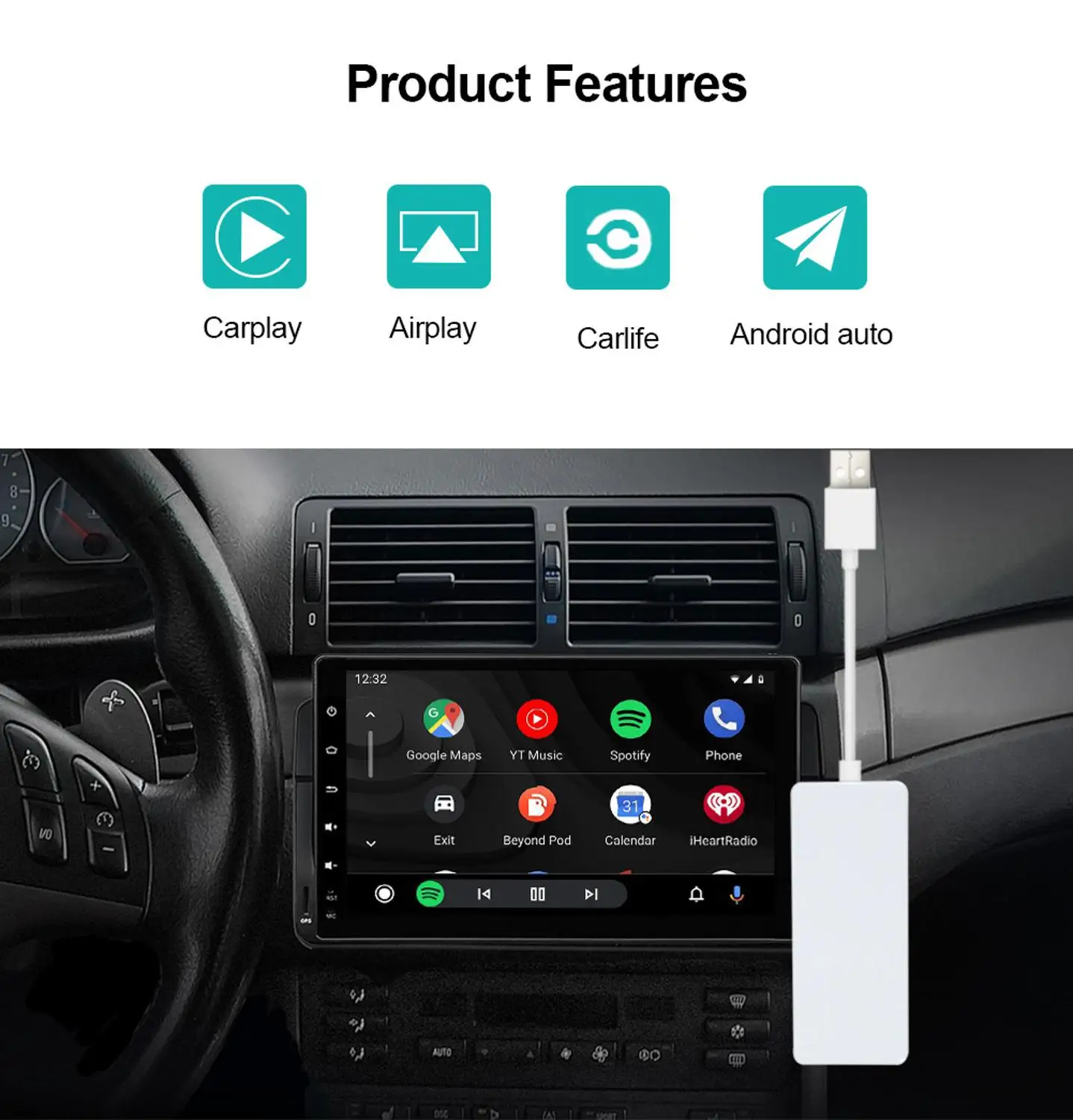 Carlinkit carplay для ключа Android автомобильный навигационный плеер USB накопитель