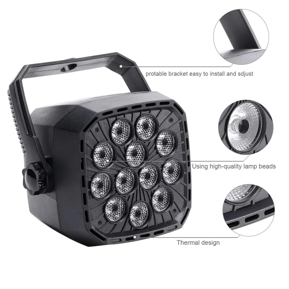 

UKing 36W Stage Lighting Effect RGBW Auto/Sound/Activate/DMX/Master/Slave Par Light with Remote Control for Outdoor Activites