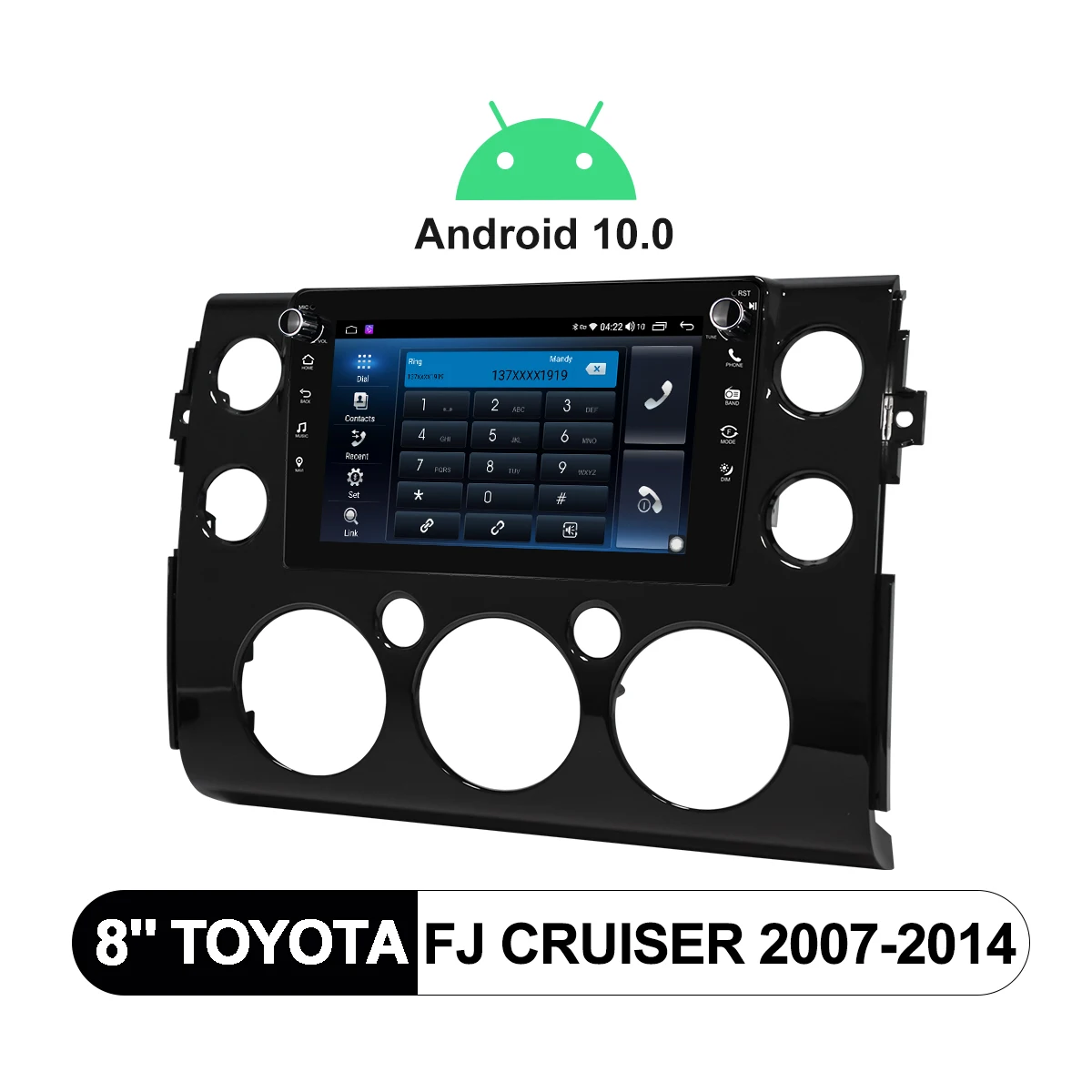 저렴한 무선 카플레이 자동차 멀티미디어 플레이어, 라디오 테이프 레코더 1 Din 8 인치, 토요타 FJ 크루저 2007-2014 안드로이드 10 차량 음악 시스템