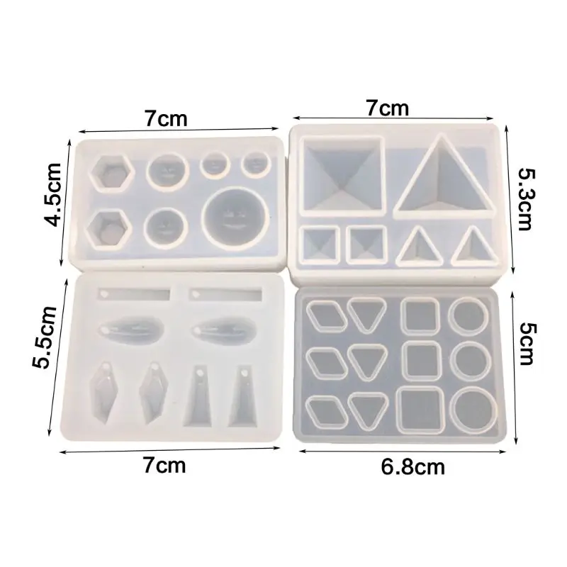 4 шт./компл. УФ силиконовая кристальная эпоксидная форма с отверстием подвеска
