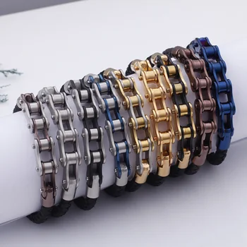 New Frosted Stainless Steel Bike Chain Bracelet 5