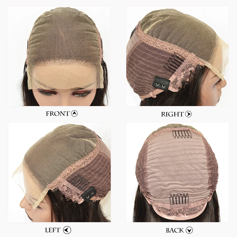 Качающийся лес Боб парики на кружеве с челкой перуанские человеческие волосы для