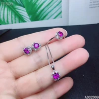 kjjeaxcmy fine jewelry 925 sterling silver inlaid natural amethyst earrings ring pendant popular girl suit support test