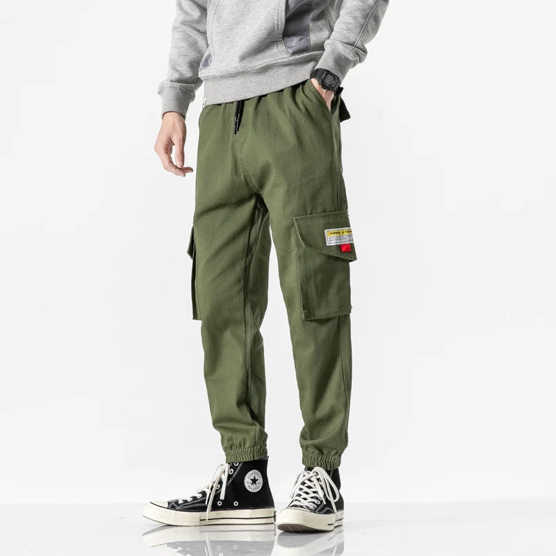 Брюки карго мужские черные уличная одежда джоггеры повседневный спортивный