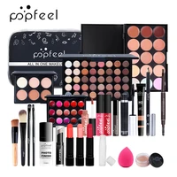 popfeel all in one kit03 professional cosmetics eyeshadow palette lipstick lipgloss kit makeup set with box