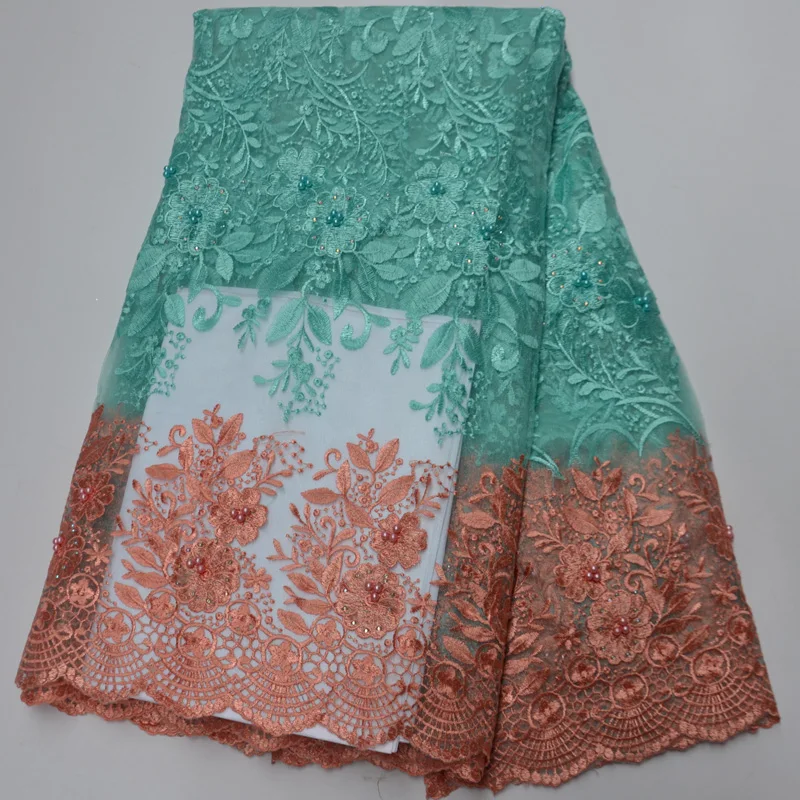 Бесплатная доставка (5 ярдов/шт.) Красивая мятно-зеленая африканская французская