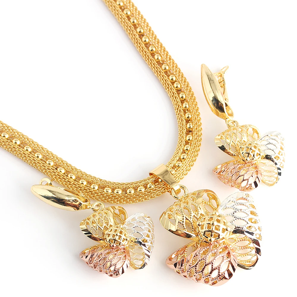 

Модные ювелирные изделия в богемном стиле, комплекты украшений для женщин, серьги, ожерелье, кулон, цветок, ювелирные изделия для помолвки, М...