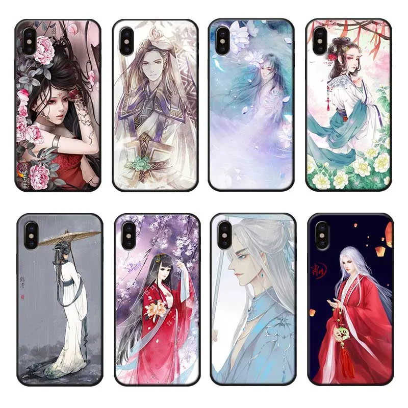 For iPhone X XS MAX XR 7 8 6 6S plus 5S SE Clear Soft Silicone Phone Case Antiquity girl |