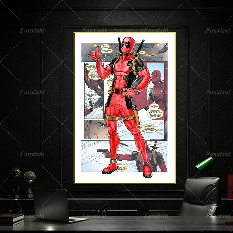 

Movie Poster Deadpool Superhero Posters And Prints Comic Hd Wall Art Canvas Painting Wall Pictures Kid Bedroom Living Room Frame