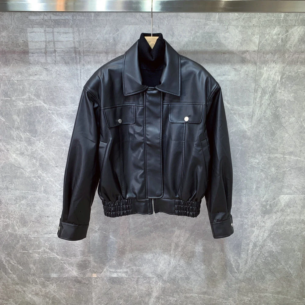 

Autumn Men Winter New Motorcycle Faux Leather Jackets Men Loose Solid Color Coats Ladies Short PU Leather Outwear O648