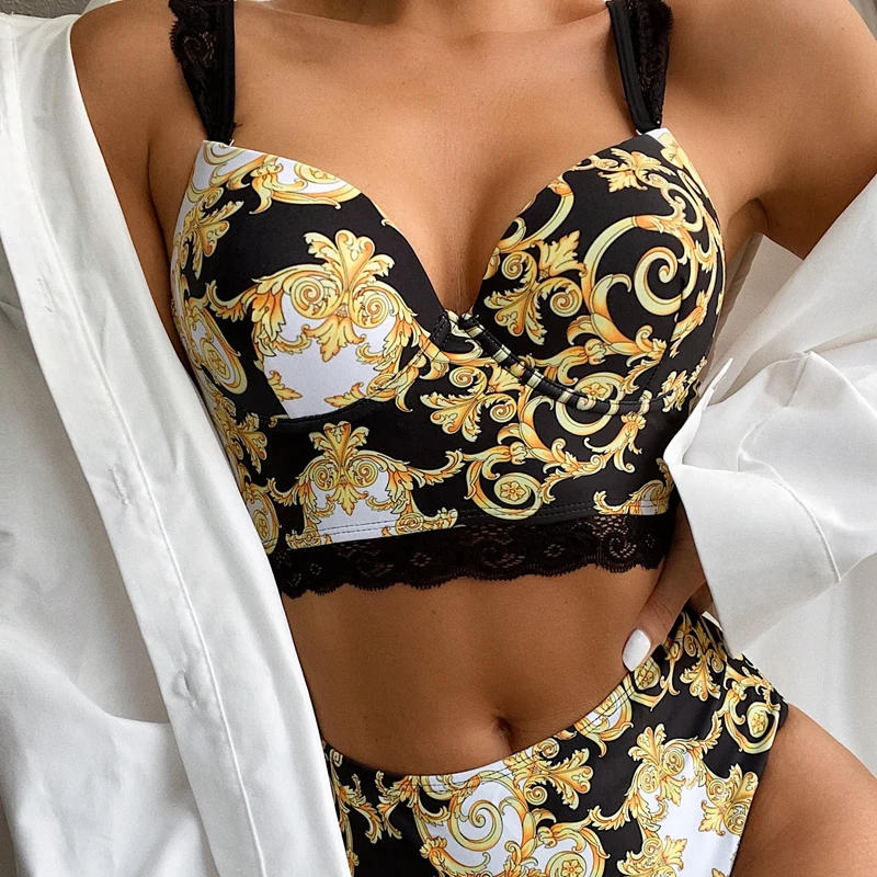 Push Up Bikinis 2021 Bikini Set High Waist Swimwear Women Swimsuit Female Swimming Suit Bathing Suit Print Biquini Bikini Set