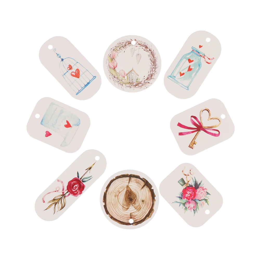 50 шт. Новые Вечерние бумажные бирки с цветами белые подарочные Подарочная