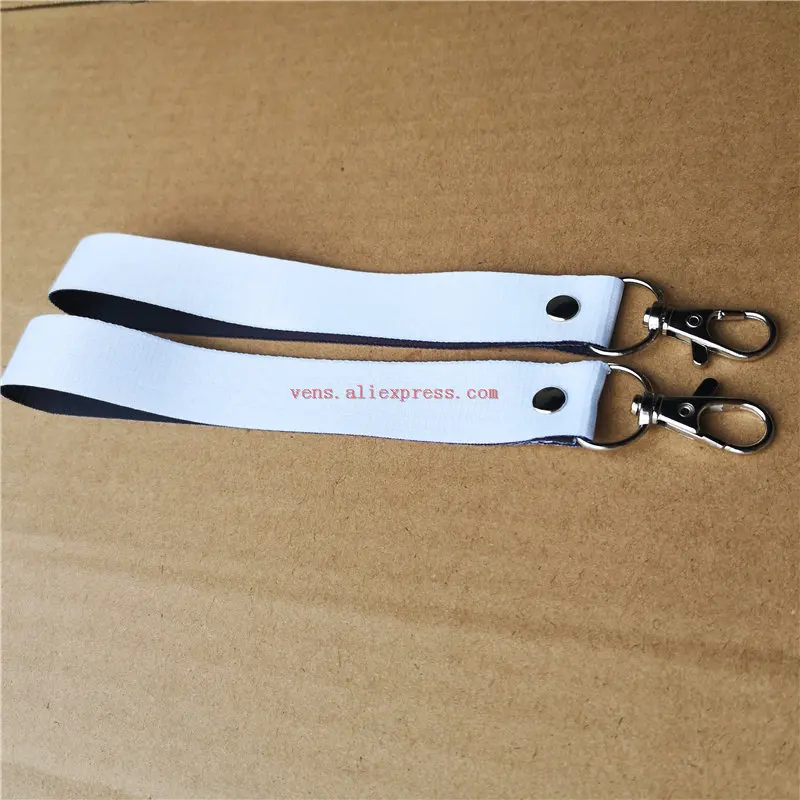 short style sublimation polyester fiber white blank keychains key ring hot transfer printing blank diy materials 50pcs/lot - Цвет: short style