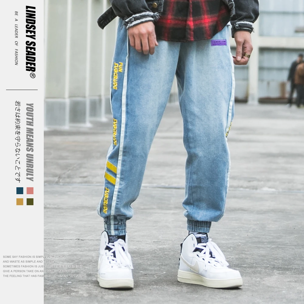 Мужские джинсовые брюки-карго Lindsey Seader с карманами уличная одежда Харадзюку