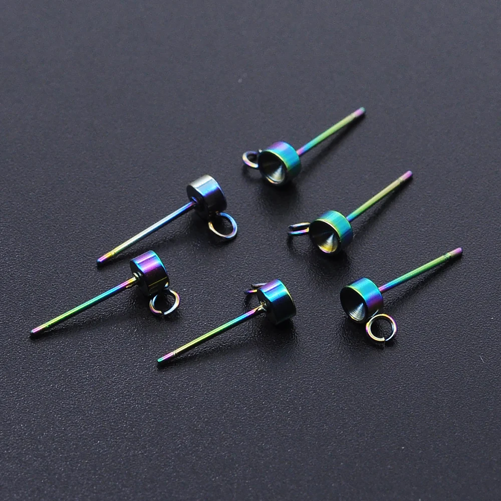 10 шт./лот 100% радужные серьги гвоздики из нержавеющей стали оптовая продажа