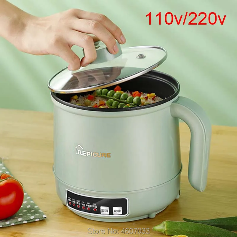 

110V Electric cooker hotpot mini dormitory student pot heat pan noodle egg soup rice cooking non-stick pot steamer 220v small