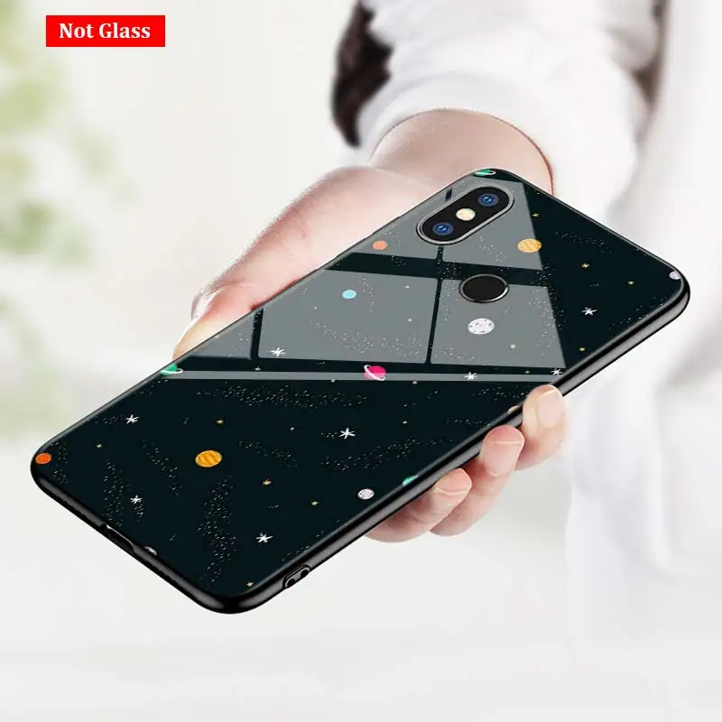 Черная крышка космическая планета, звезды для Xiaomi mi A1 A2 5X6X6 8 9 9SE CC9 F1 9T 9TPro mi играть Супер яркий блестящий чехол для телефона