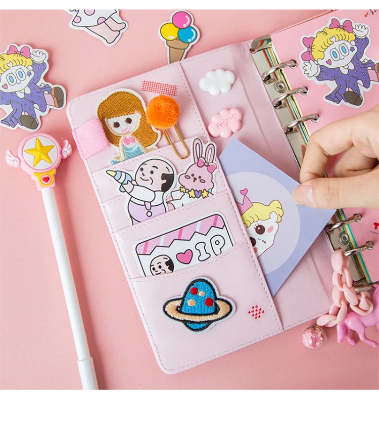 Kawaii PU планировщик блокнот розовый A6 спиральный блокнот планировщик Органайзер связующий дневник пули блокнот-журнал