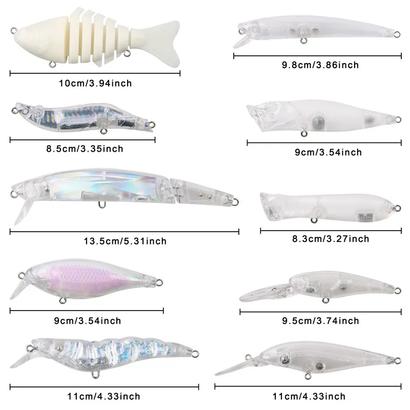 268 шт./компл. неокрашенные кренкбейты в виде гольяна набор жестких приманок