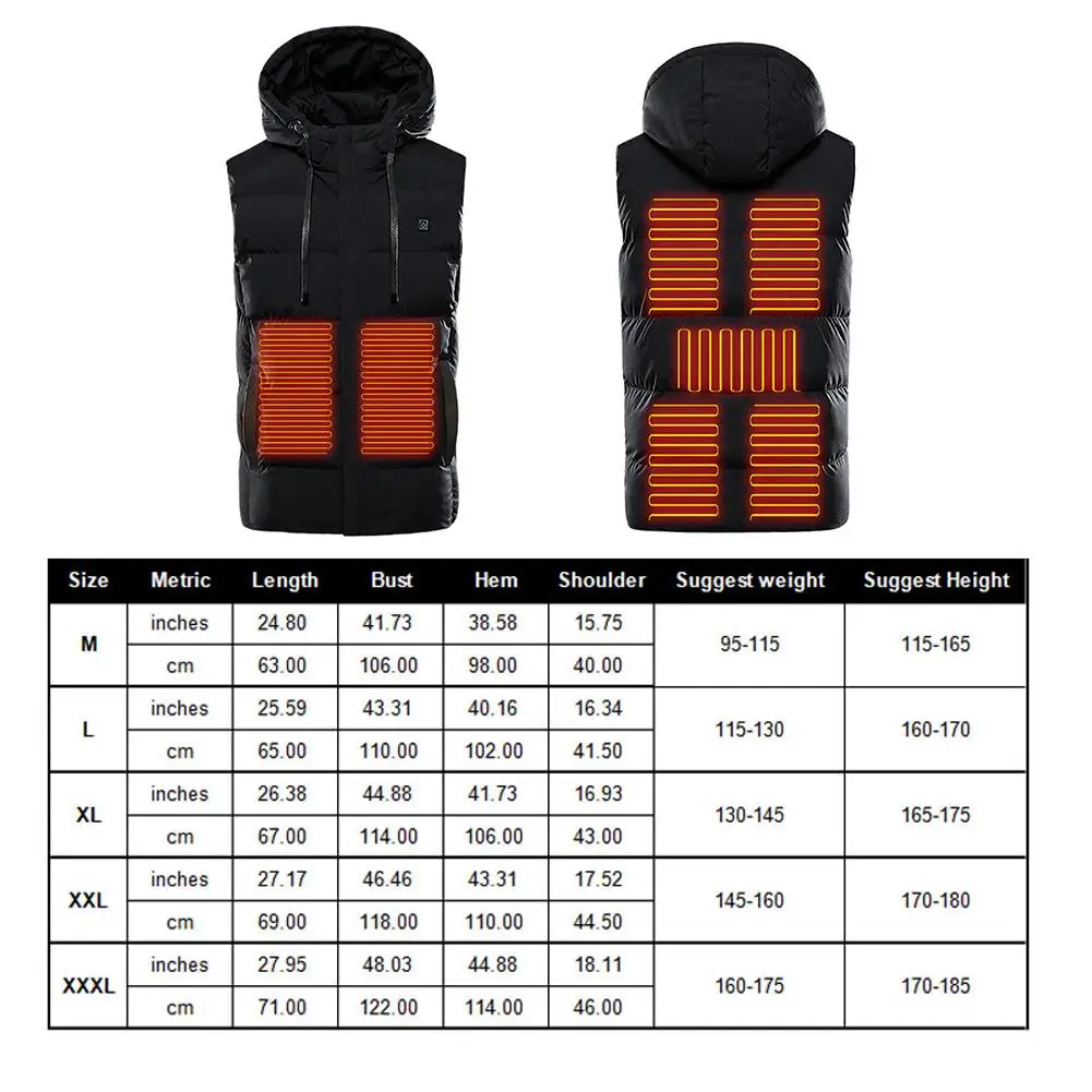 Outdoor USB Heating Vest Jacket Winter Flexible Electric Thermal Clothing Waistcoat Fishing Hiking Warm Clothes Men and Women | Спорт и