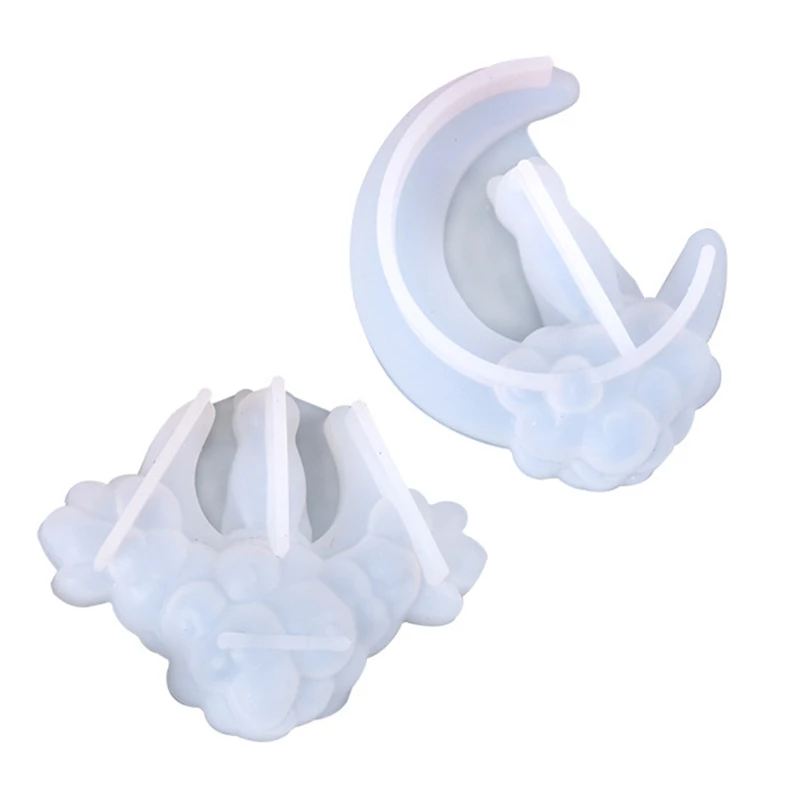 

Crystal Epoxy Resin Mold Cute Starry Moon Kitten Pendant DIY Silicone Mould