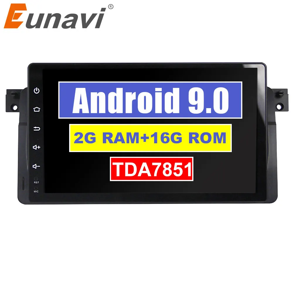Автомобильный мультимедийный плеер Eunavi one 1 din Android 9 дюймов Радио стерео для Bmw E46 M3