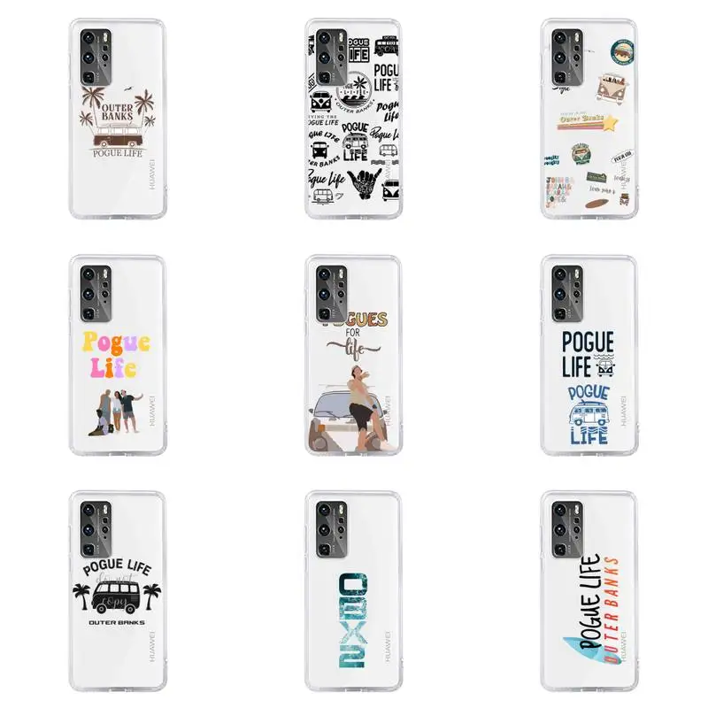 

Outer Banks Phone Case For Huawei P40 P30 P20 Mate Honor 10i 30 20 i 10 40 8x 9x Pro Lite Transparent Cover