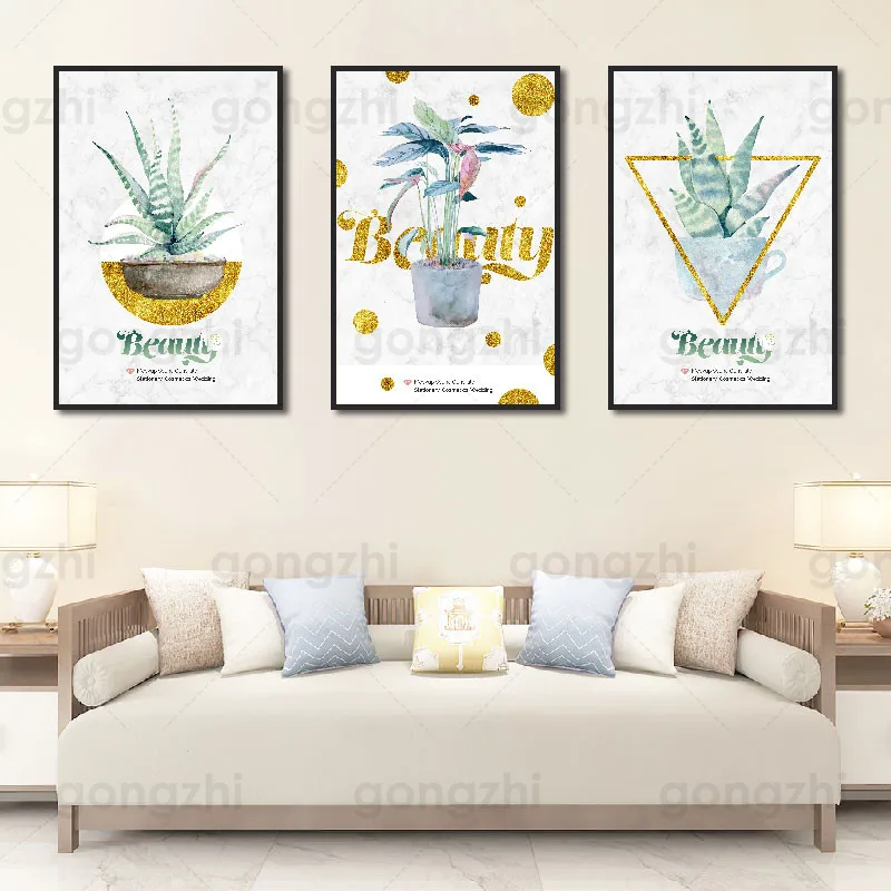 

Aloe and Bluegrass Canvas Painting Wall Pictures for Living Room and Bedroom Nordic Home Decoration Art Posters