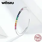 WOSTU горячая Распродажа подлинное 925 пробы Серебряное цветное кольцо с цирконием для женщин подарок означает красочную жизнь и показать хорошее будущее FIR583